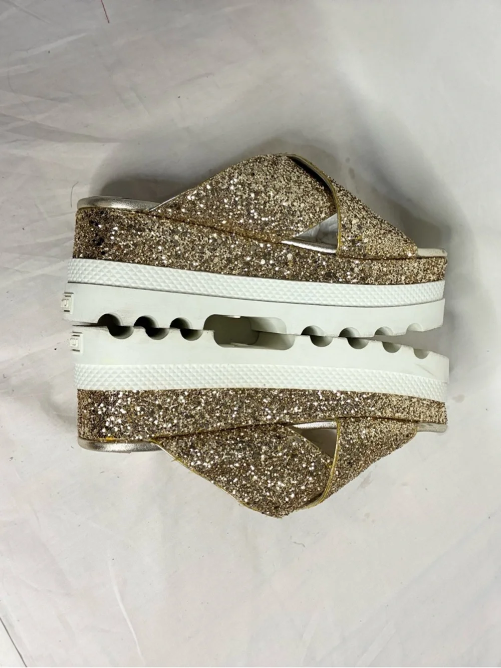 Miu Miu Sparkle Platform Sandals - Picture 5 of 14